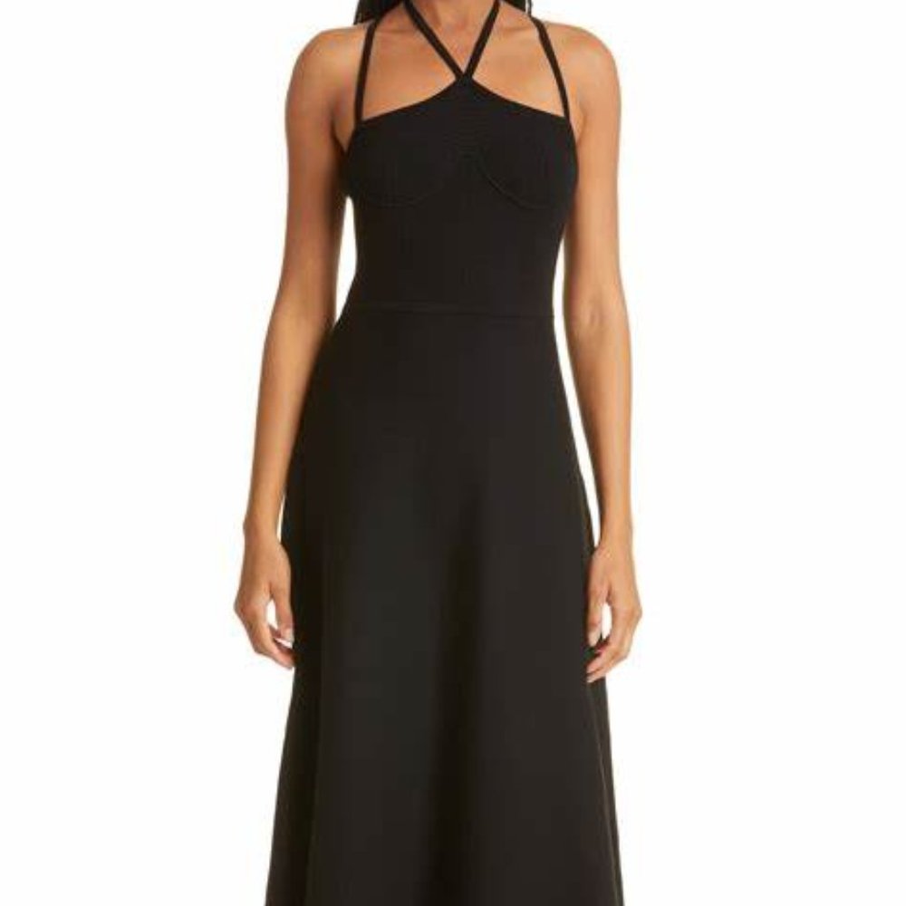 Ulla Johnson Evie knit maxi dress Black XL NWT strappy fit and flare-